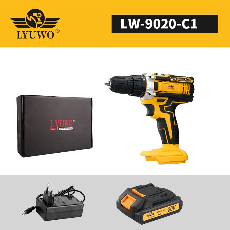 LYUWO Pistol Drill, Impact Drill Tool, Lithium Battery