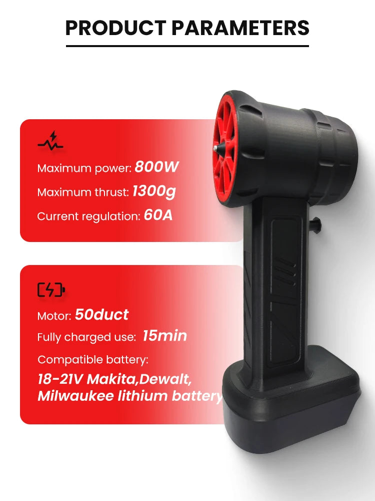 Handheld Ducted Turbofan 50mm Brushless Motor Jet Fan 1000-1300g