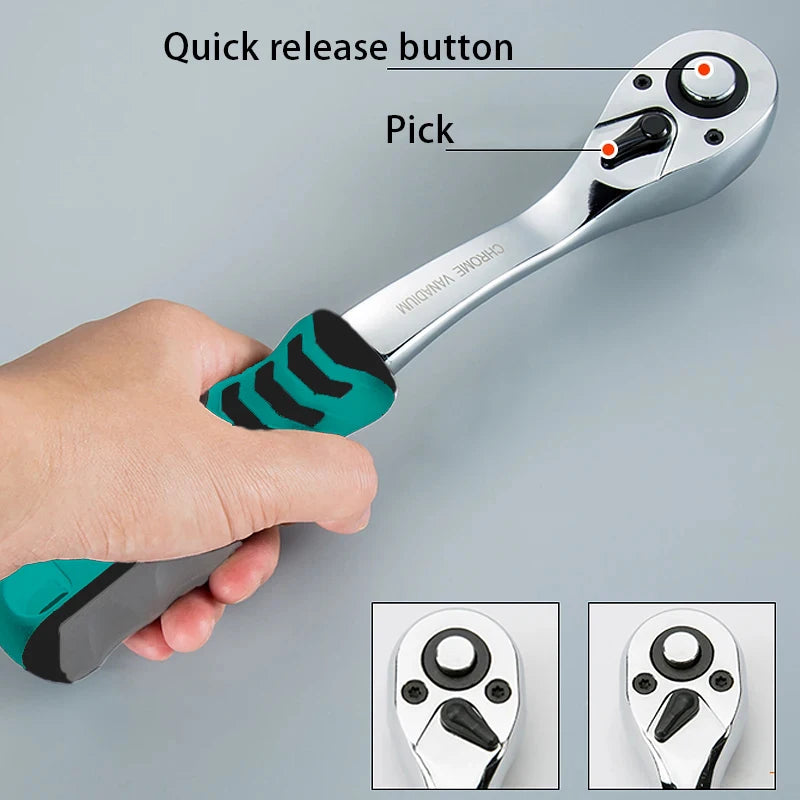 Ratchet Wrench 1/4" 3/8" 1/2" Steel High - Tool Traction