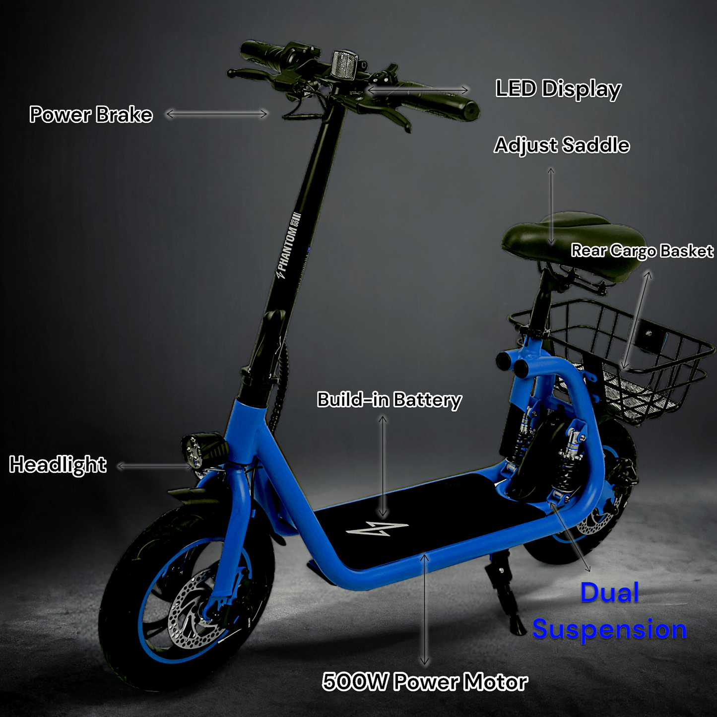 Electric Scooter for Adults - Foldable Scooter w