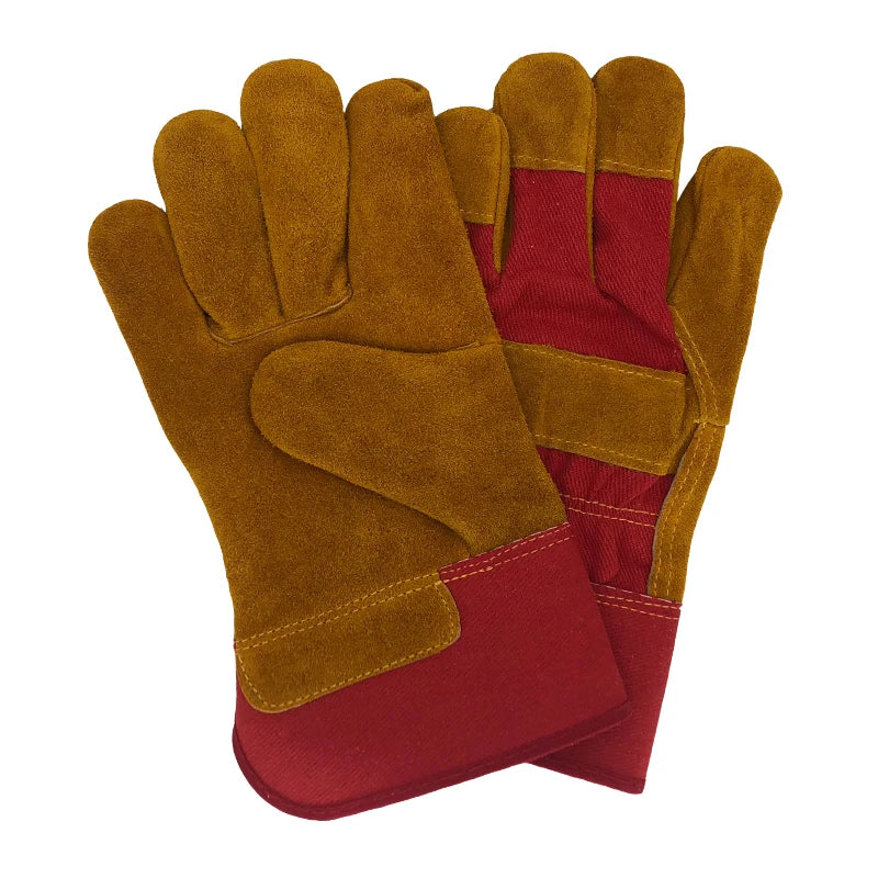 Working Gloves Cowhide Leather Men Working Welding Gloves Safety