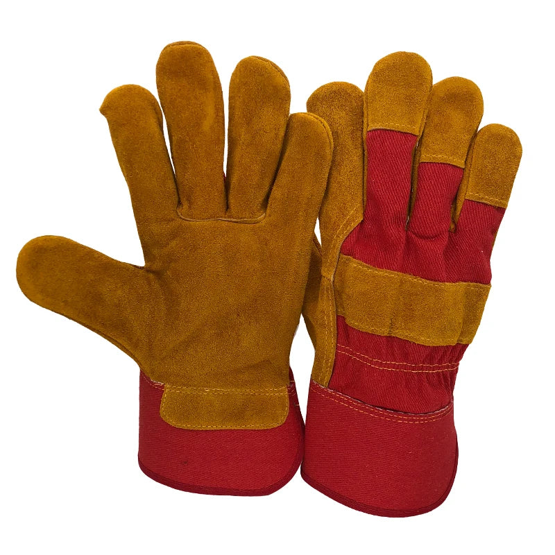 Working Gloves Cowhide Leather Men Working Welding Gloves Safety