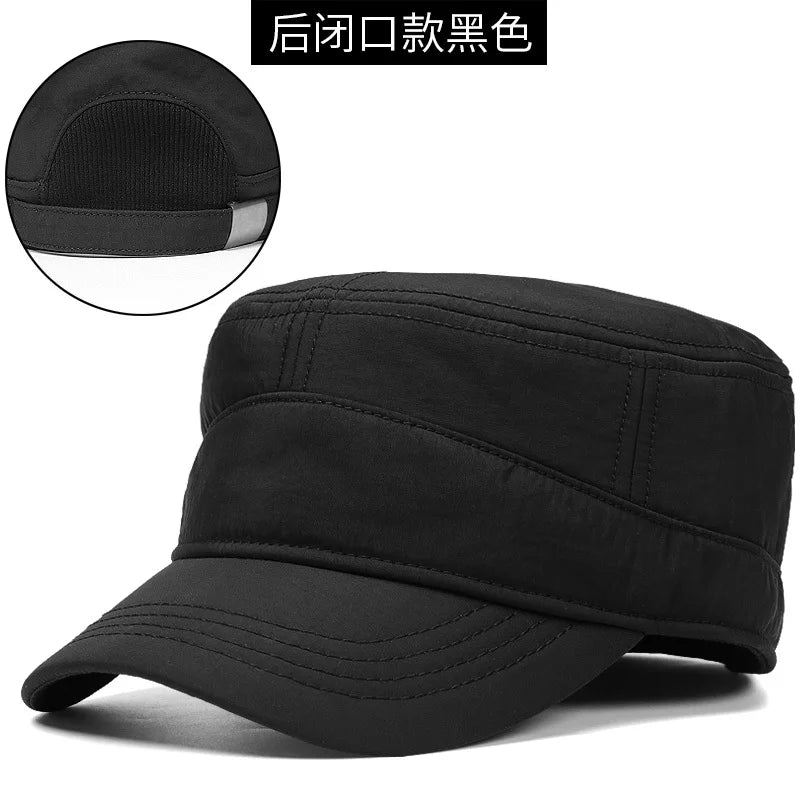 Hat Man Woman Outdoor Warm Flat Army Cap