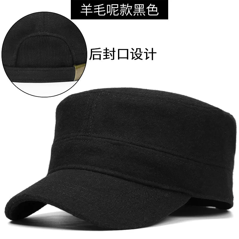 Hat Man Woman Outdoor Warm Flat Army Cap