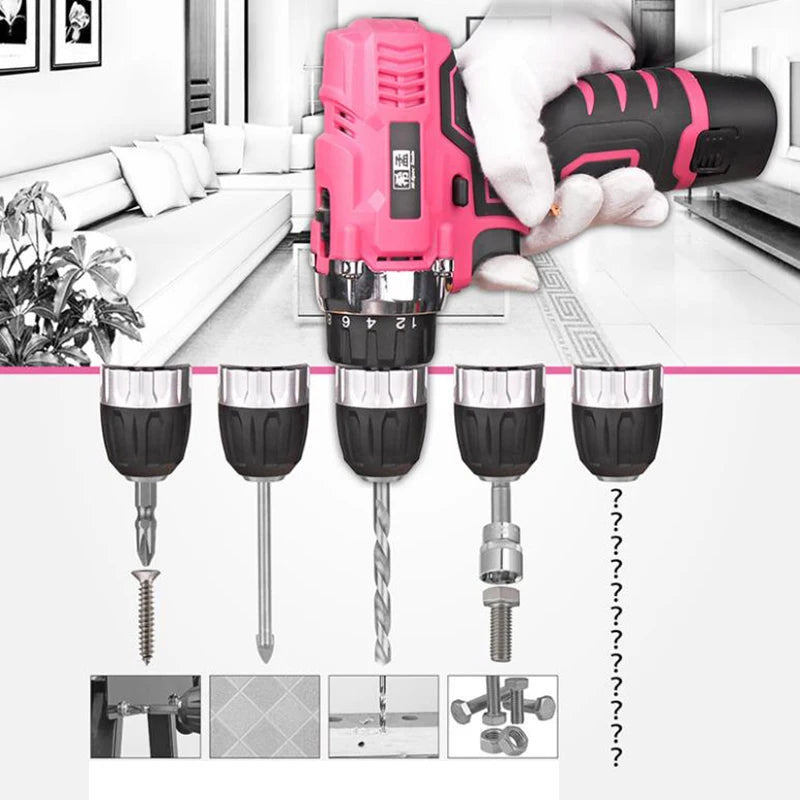 Pink Hand Tool Set Kit Electric