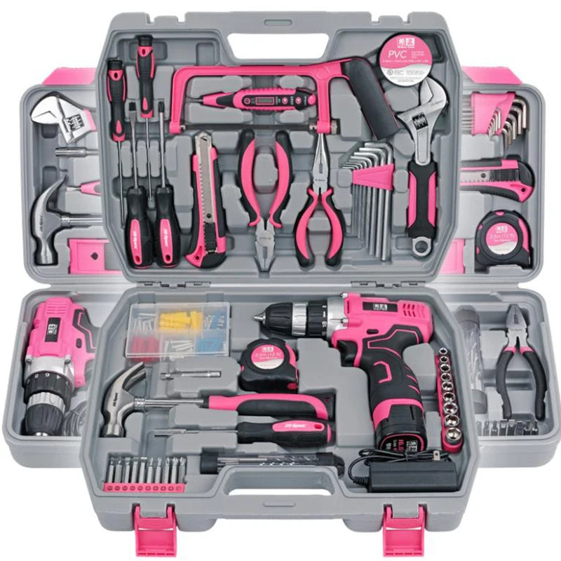 Pink Hand Tool Set Kit Electric