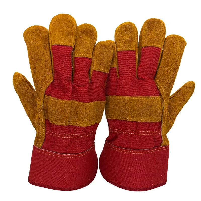 Working Gloves Cowhide Leather Men Working Welding Gloves Safety