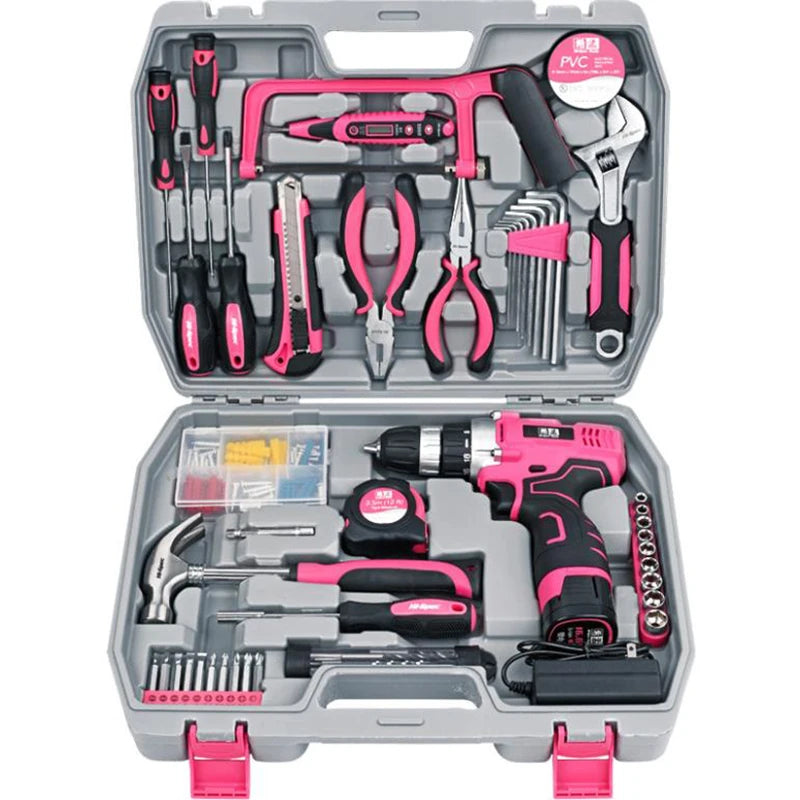 Pink Hand Tool Set Kit Electric