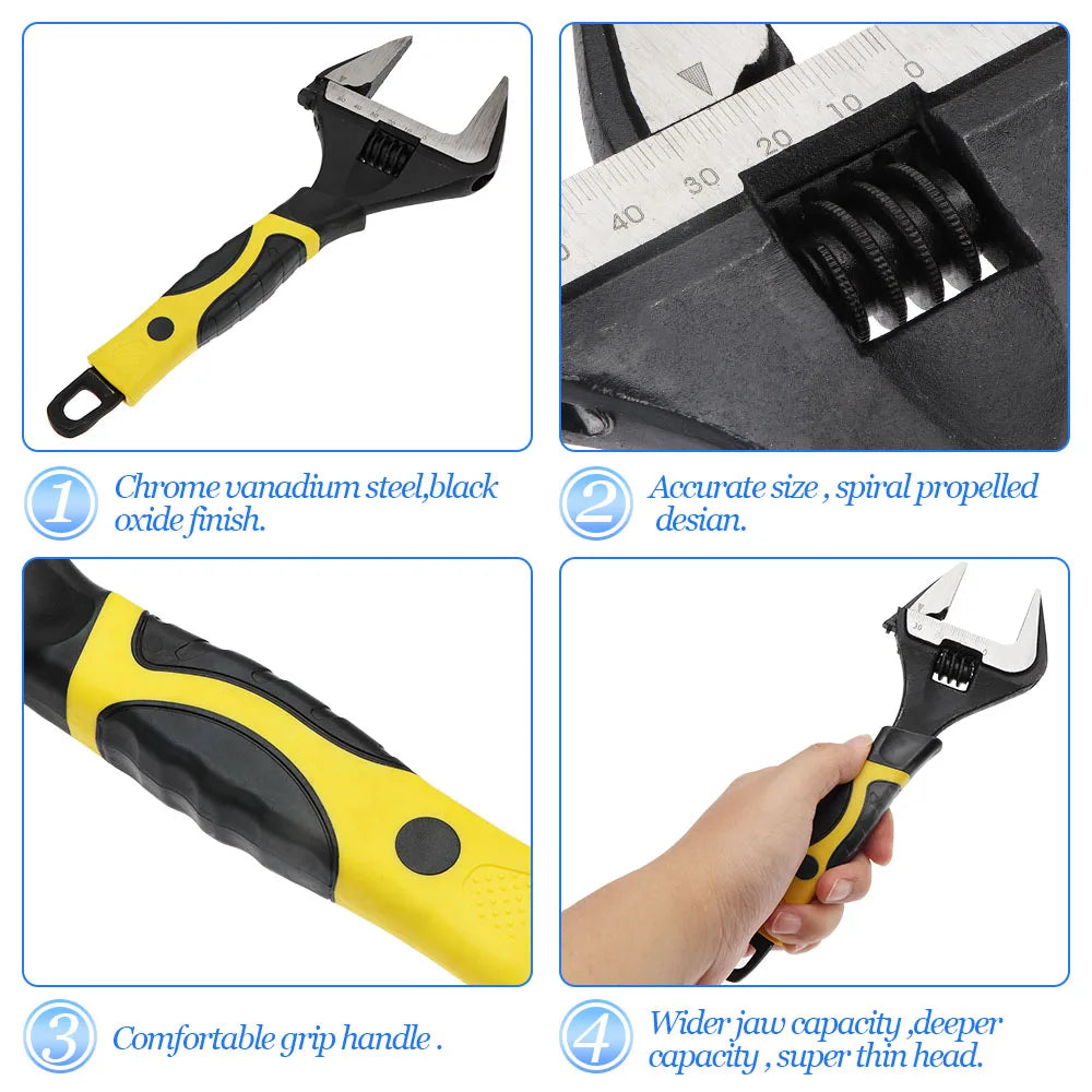 Wrench Multifunction Soft Grip Hand Tool Adjustable Home Pipe Repair