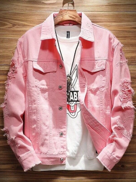 Summer Ripped Slim-Fit Top Denim Jacket