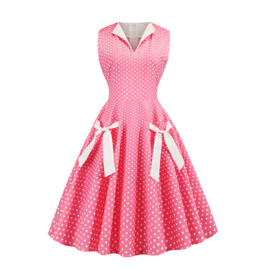 Amazon Sleeveless Dress Size 5 Polka Dot Bow