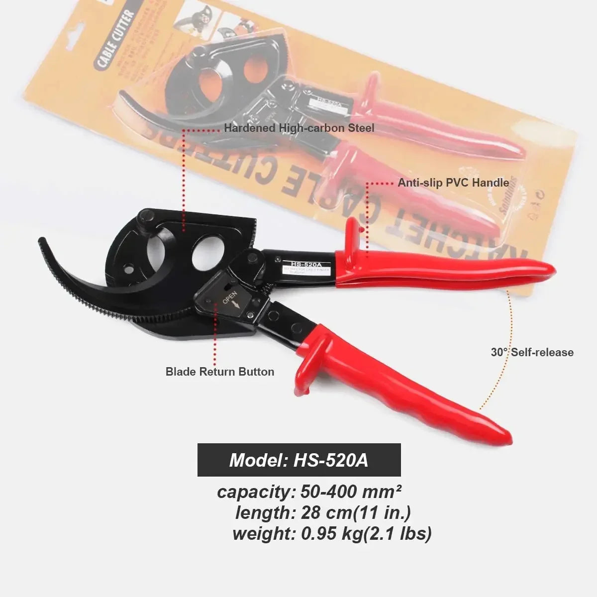 Ratchet Cable Cutter, - Tool Traction