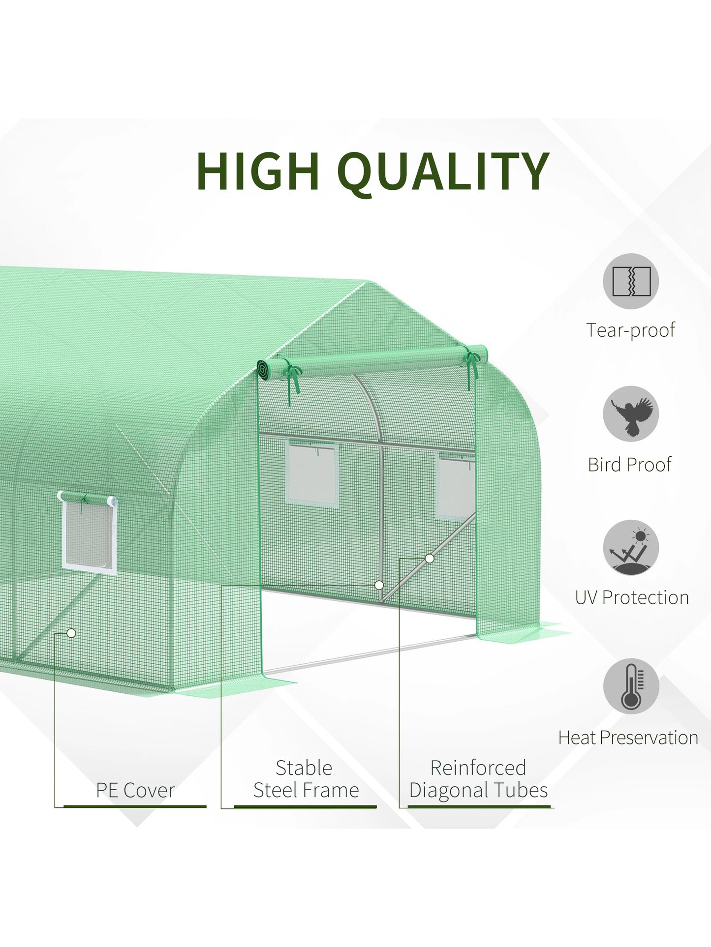 Greenhouse Hot House 12' x 10' x 7' Outdoor - Tool Traction