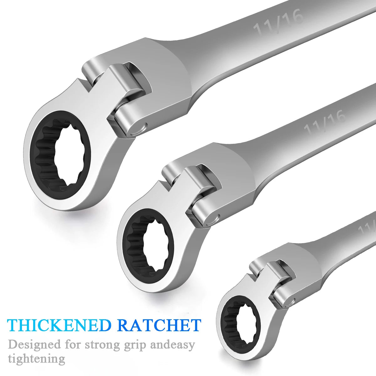 WOZOBUY Flex-Head Ratchet Wrench Set, - Tool Traction