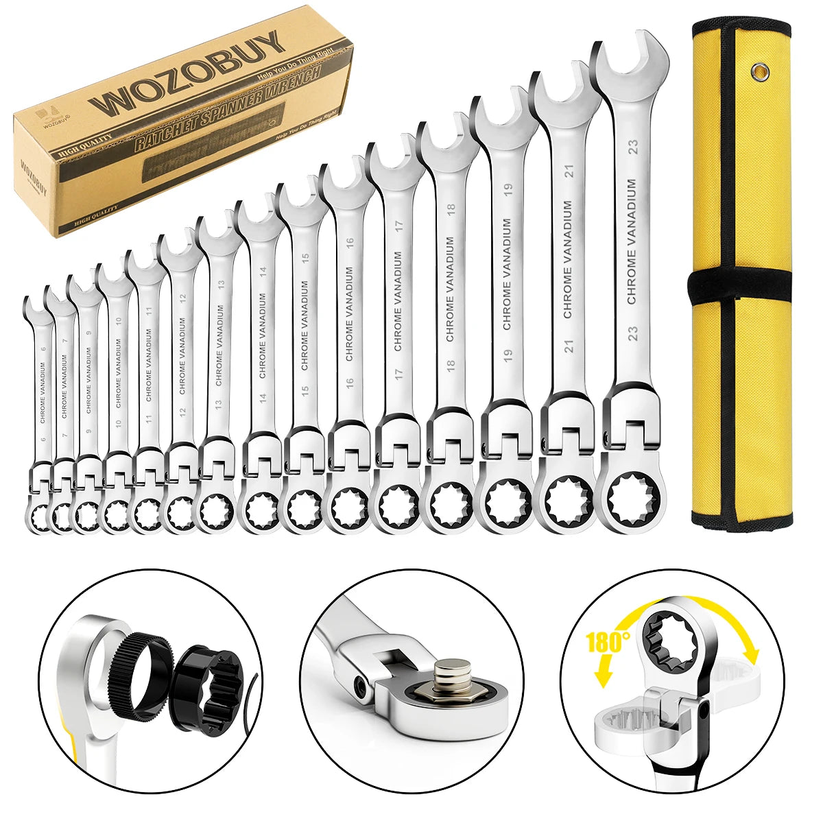 Ratcheting Wrench Set Combination