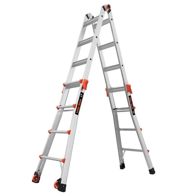 Little Giant 15' Aluminum Multi-Use Ladder with Rack - Tool Traction