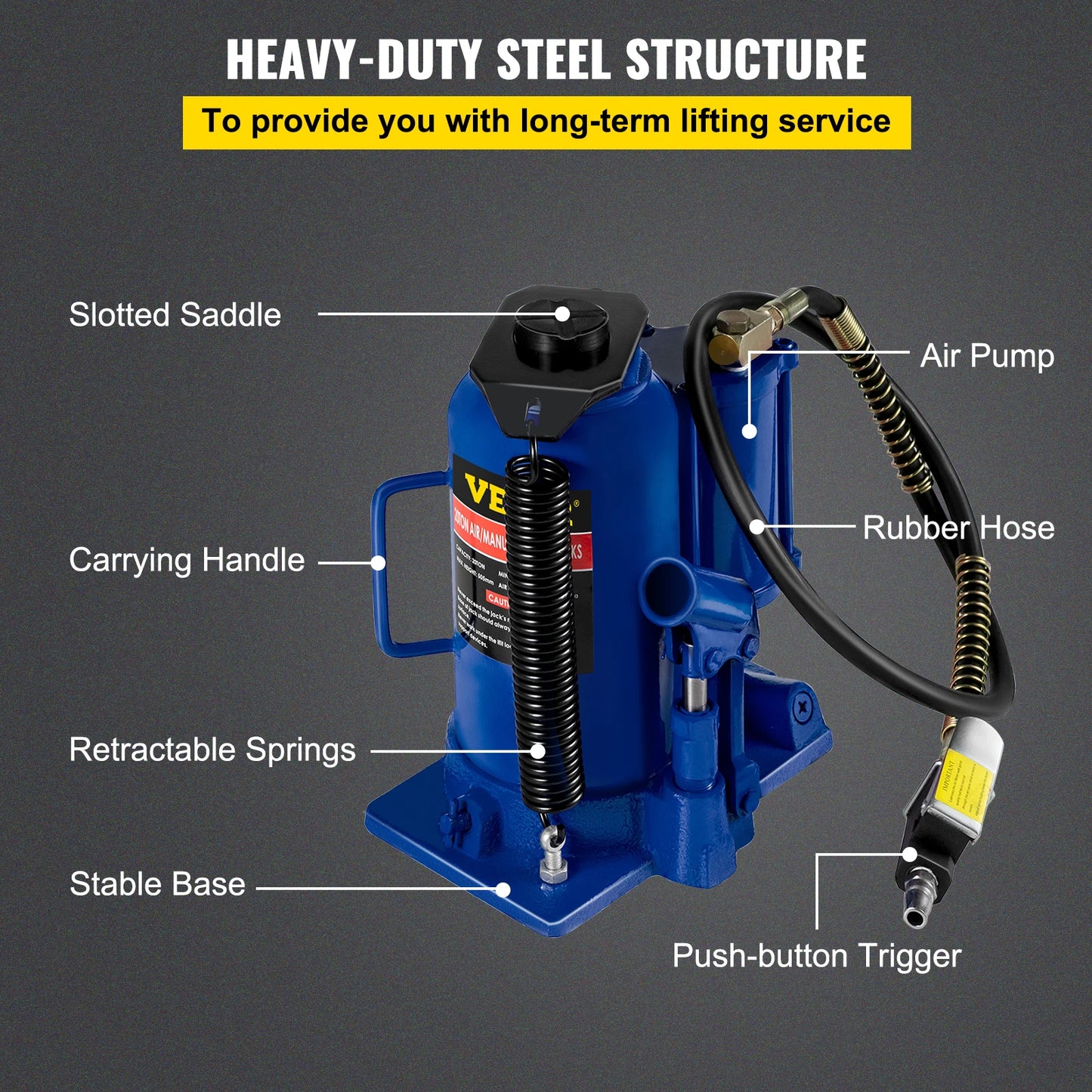 Air Hydraulic Bottle Car Jack - Tool Traction