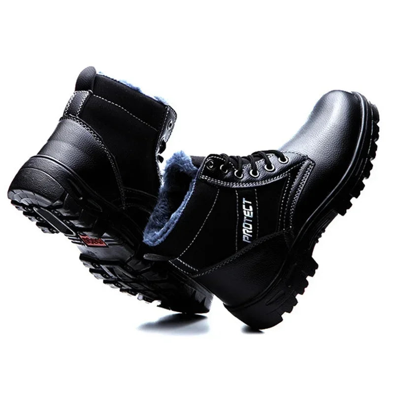 Black Steel Toe Boots for Men Women