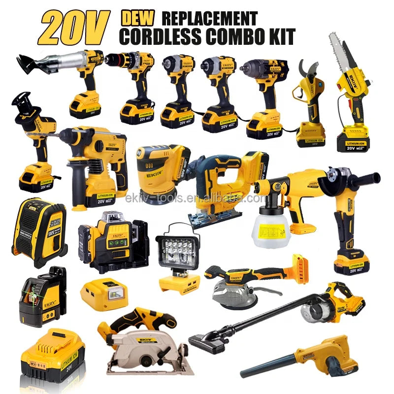 Hammer Drill Impact Screw Driver Cordless Power Tools Set Combo