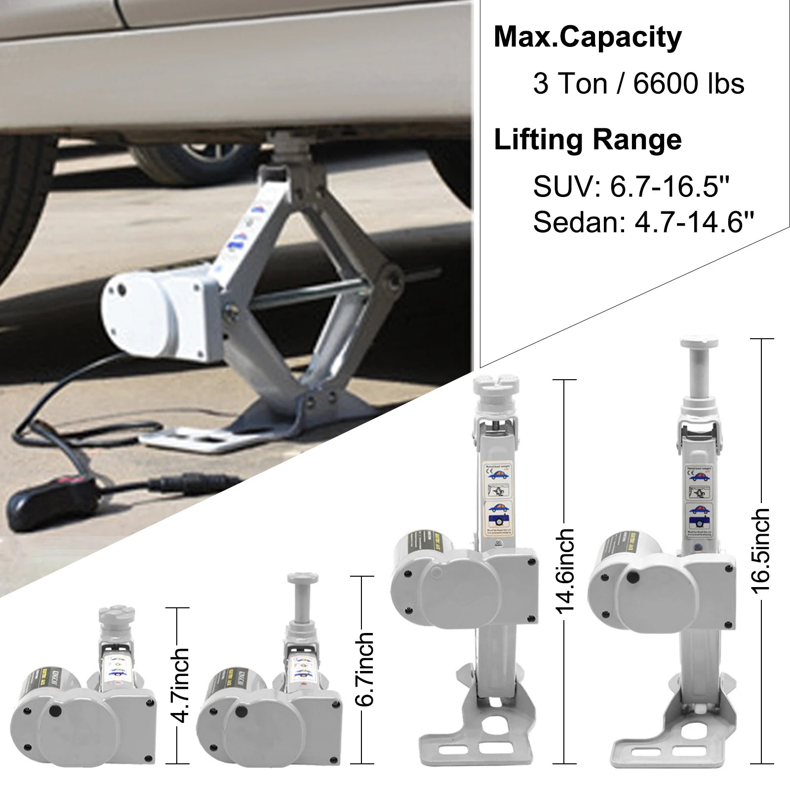 VEVOR 3 Ton Electric Car Jack Lifting - Tool Traction