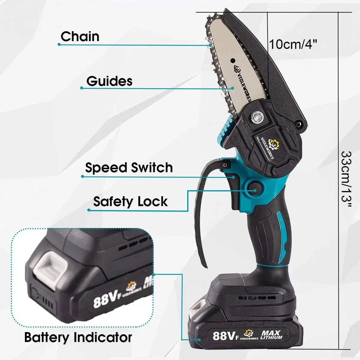 Chain Saw With Battery Indicator - Tool Traction