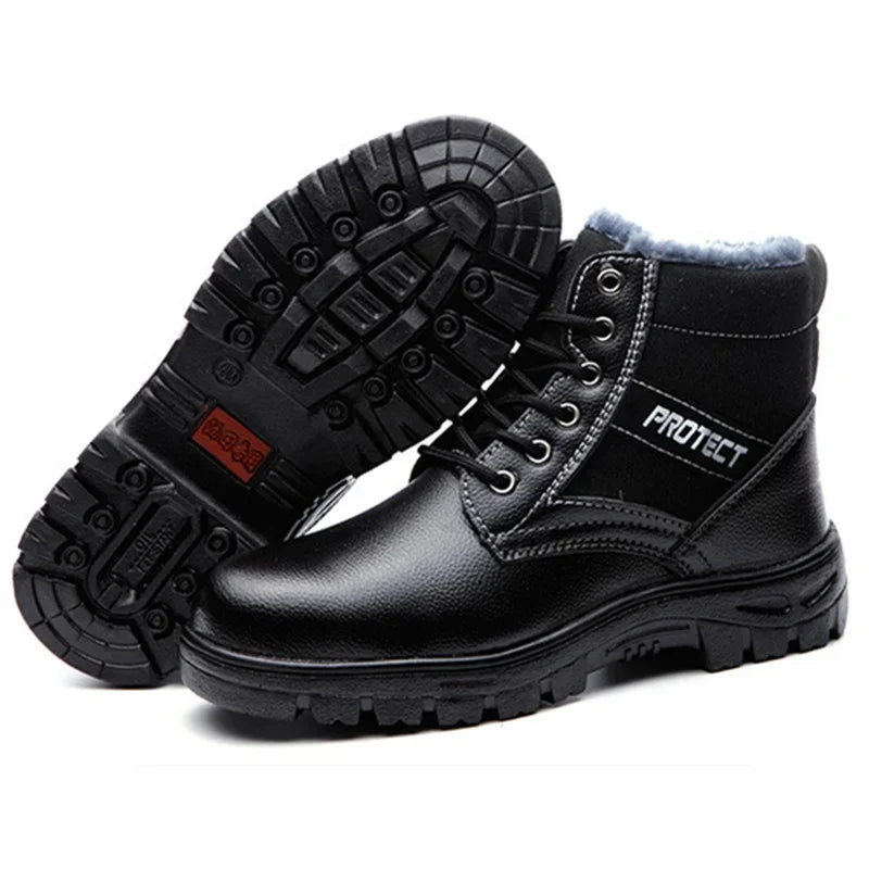 Black Steel Toe Boots for Men Women