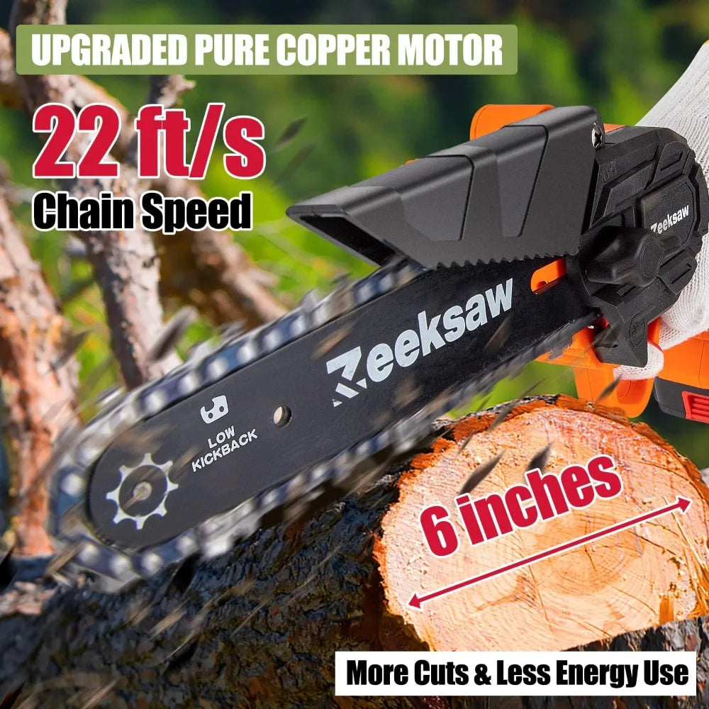 Mini Chainsaw 6 Inch Cordless, - Tool Traction