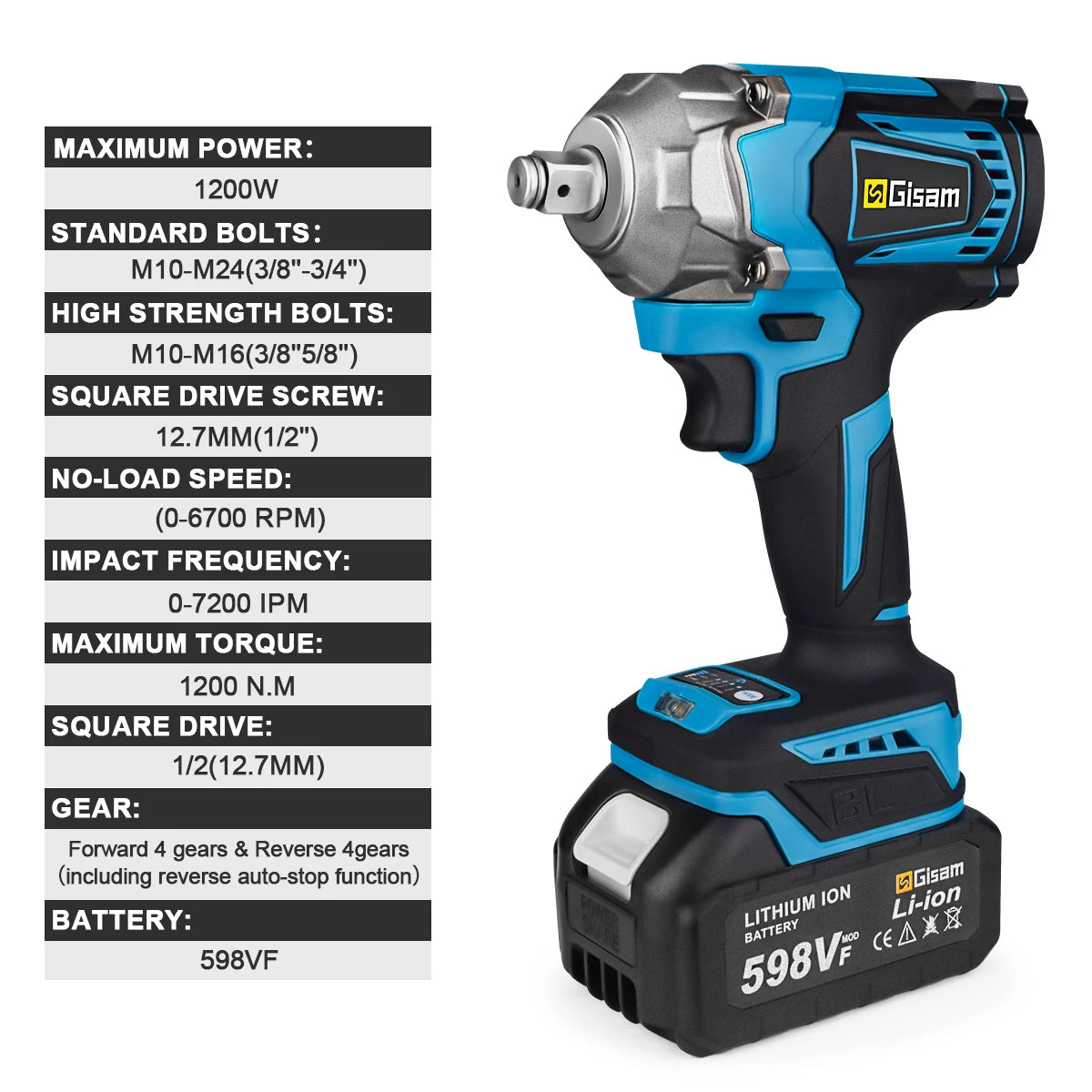 Impact Wrench 1/2 Inch Cordless Electric Wrench Screwdriver - Tool Traction