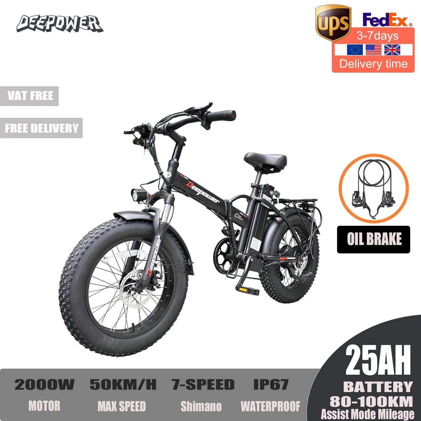 Folding Electric Bicycle 1000W 48V Mountain Style