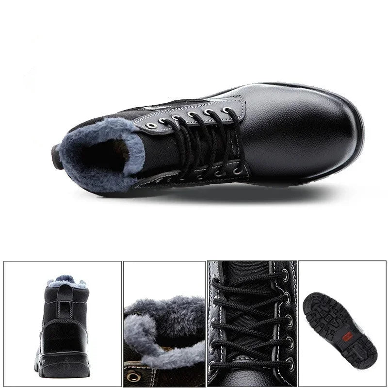 Black Steel Toe Boots for Men Women