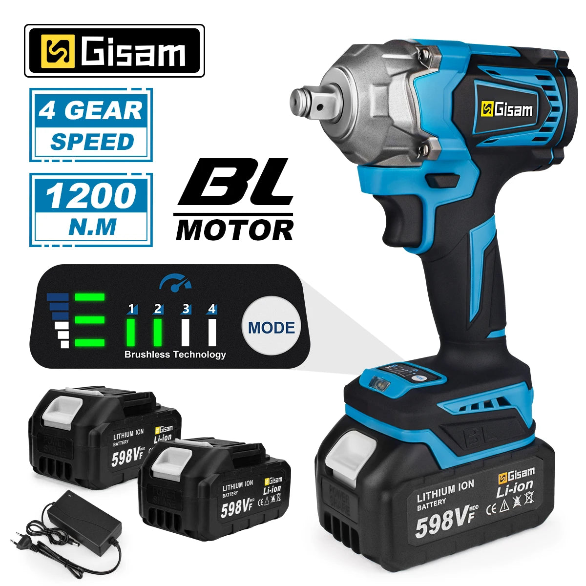 Impact Wrench 1/2 Inch Cordless Electric Wrench Screwdriver - Tool Traction