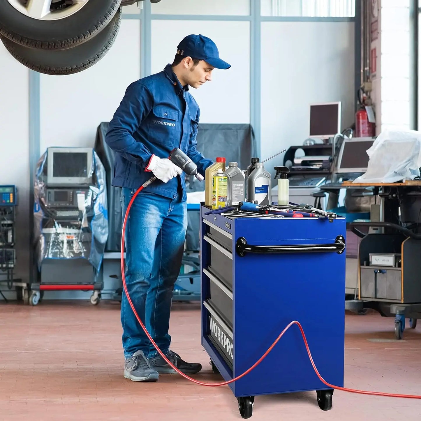 Rolling Metal Storage Cabinet with Casters