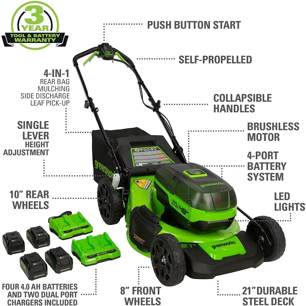 Greenworks 48V 21-inch Lawn Mower - Tool Traction