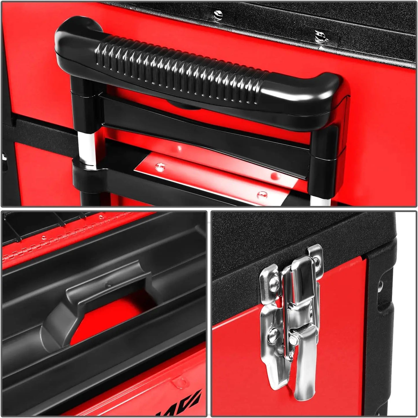 Tool Boxes Trolley 3-Tier Stackable Separate Hand Case