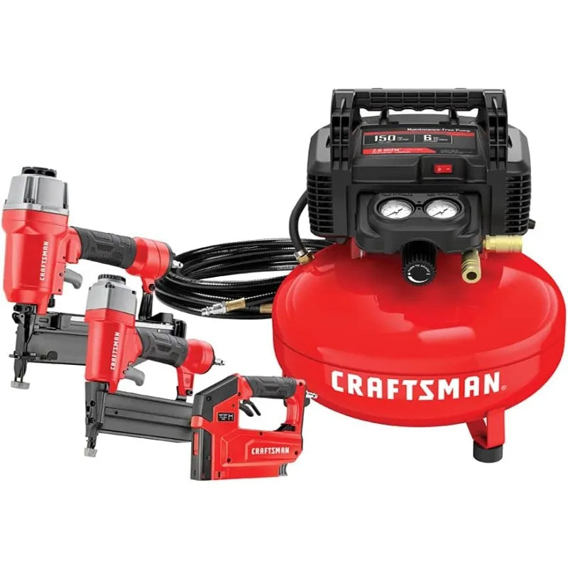 CRAFTSMAN Compressor Combo Kit, 6 Gallon, Pancake, 3 Tool (CMEC3KIT) - Tool Traction