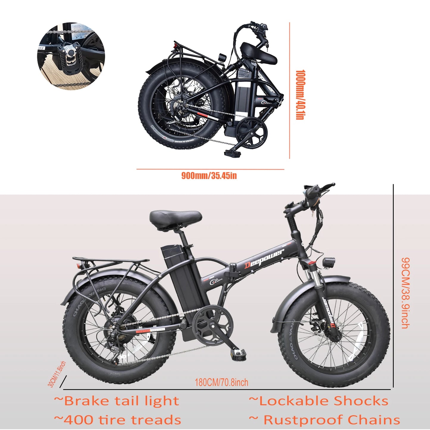 Folding Electric Bicycle 1000W 48V Mountain Style