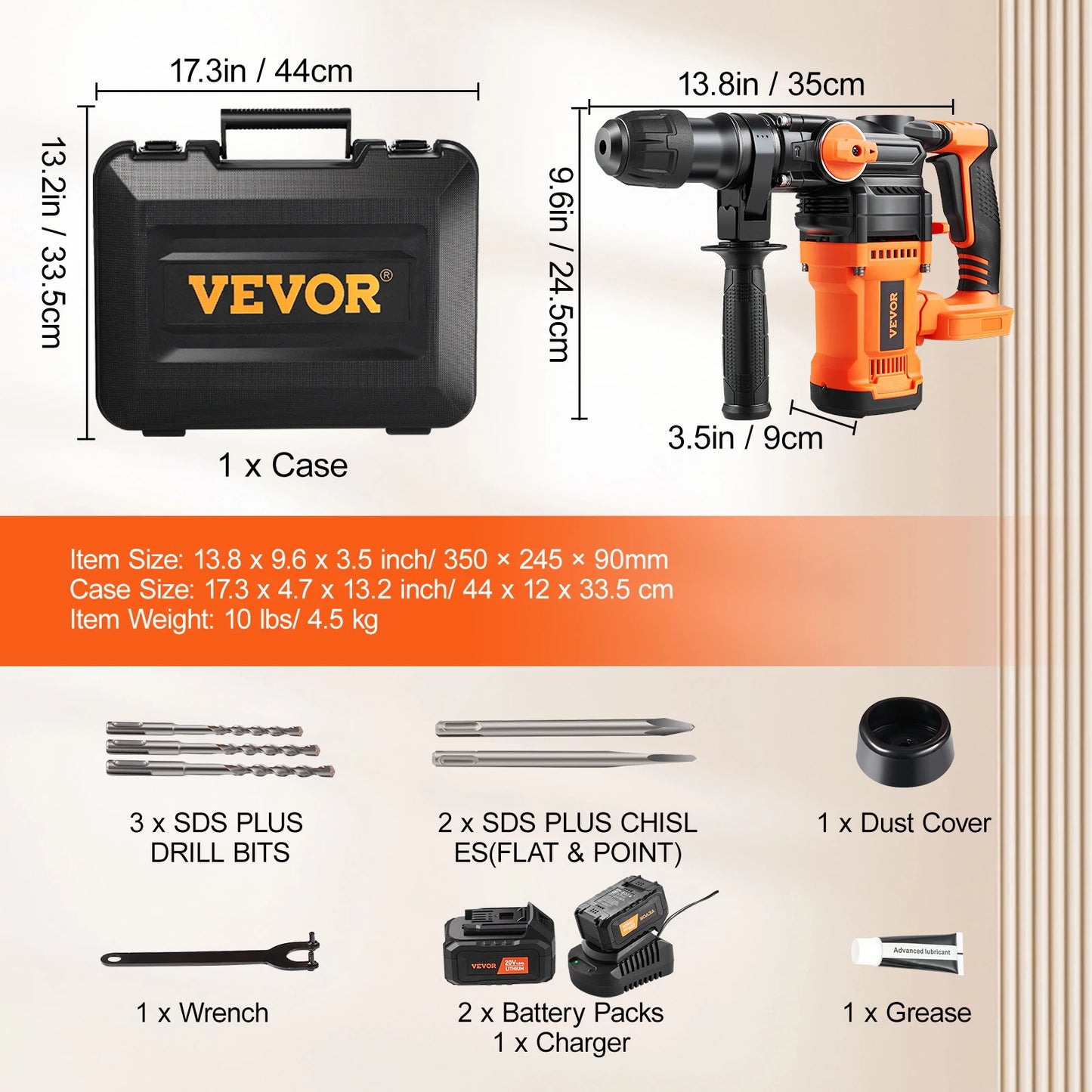 20V Rotary Hammer Drill Max Drilling & Chipping