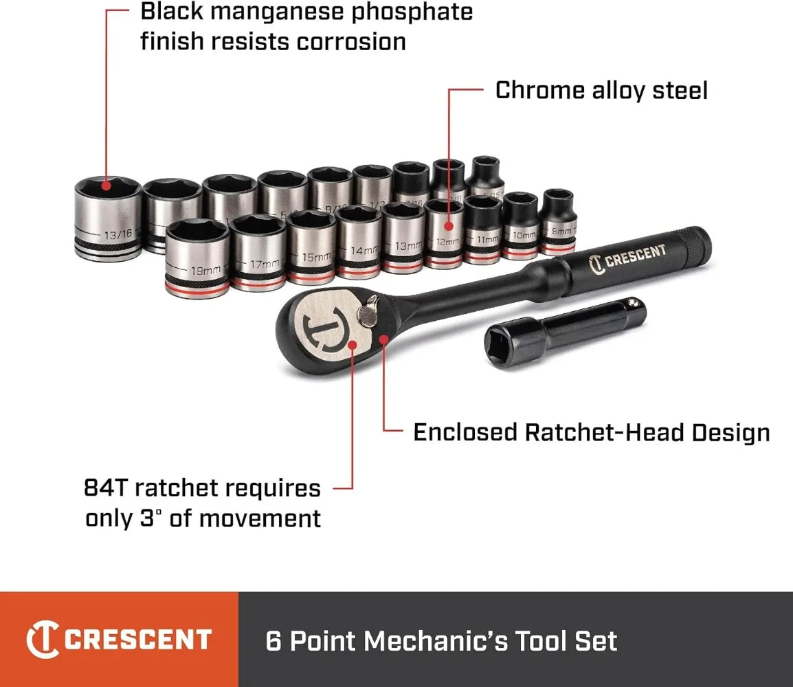 Crescent 20 Piece X10 3/8" Drive 6 Point