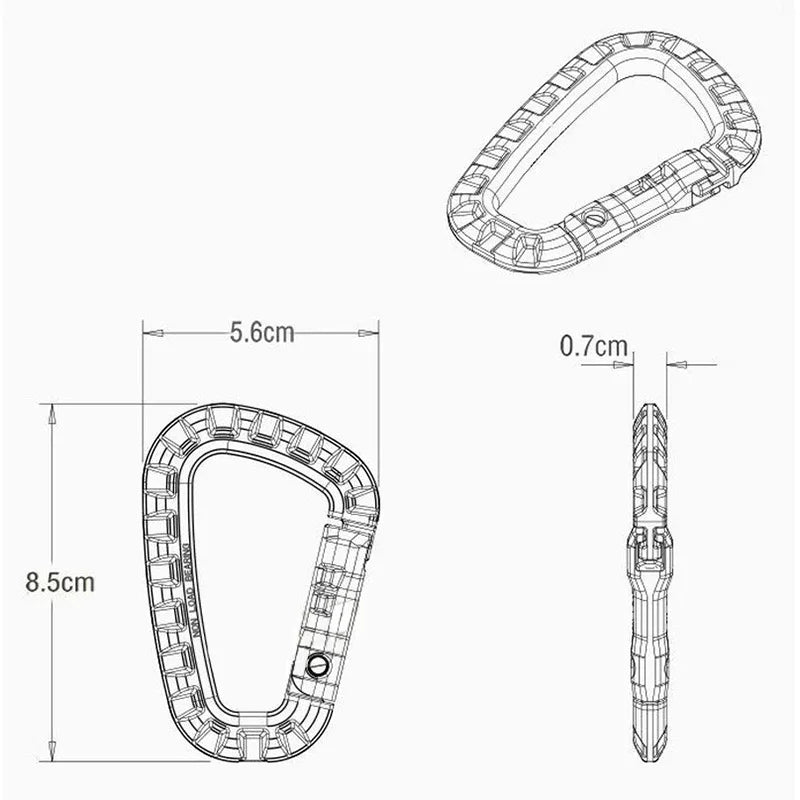 Buckle Fast Tactical Plastic Hook D Shape