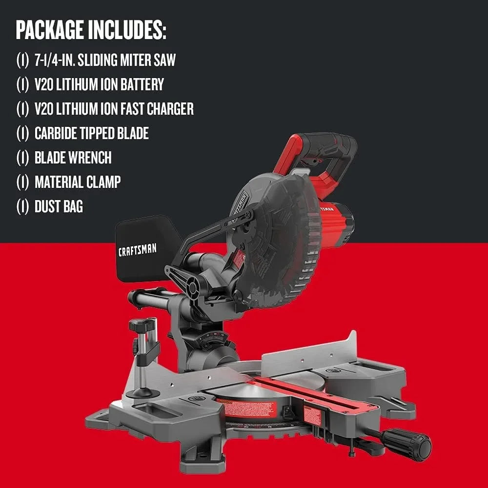 CRAFTSMAN V20 Miter Saw Kit, - Tool Traction