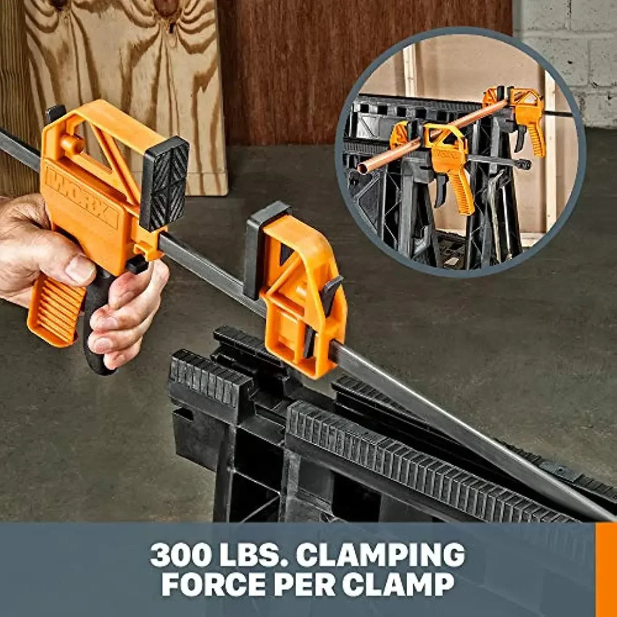 WORX WX065 Clamping Sawhorses with Bar Clamps - Tool Traction