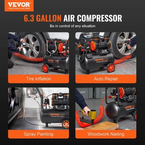 VEVOR 6.3 Gallon Air Compressor, - Tool Traction