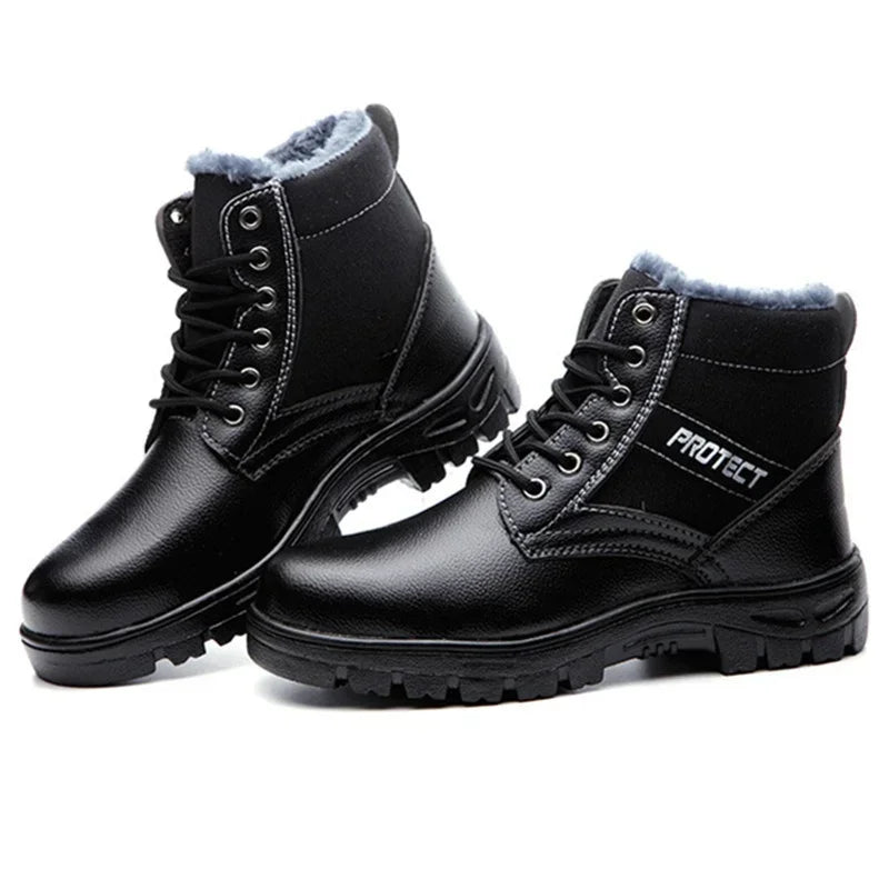 Black Steel Toe Boots for Men Women