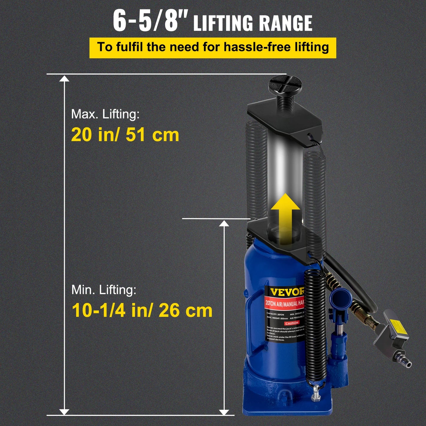 Air Hydraulic Bottle Car Jack - Tool Traction