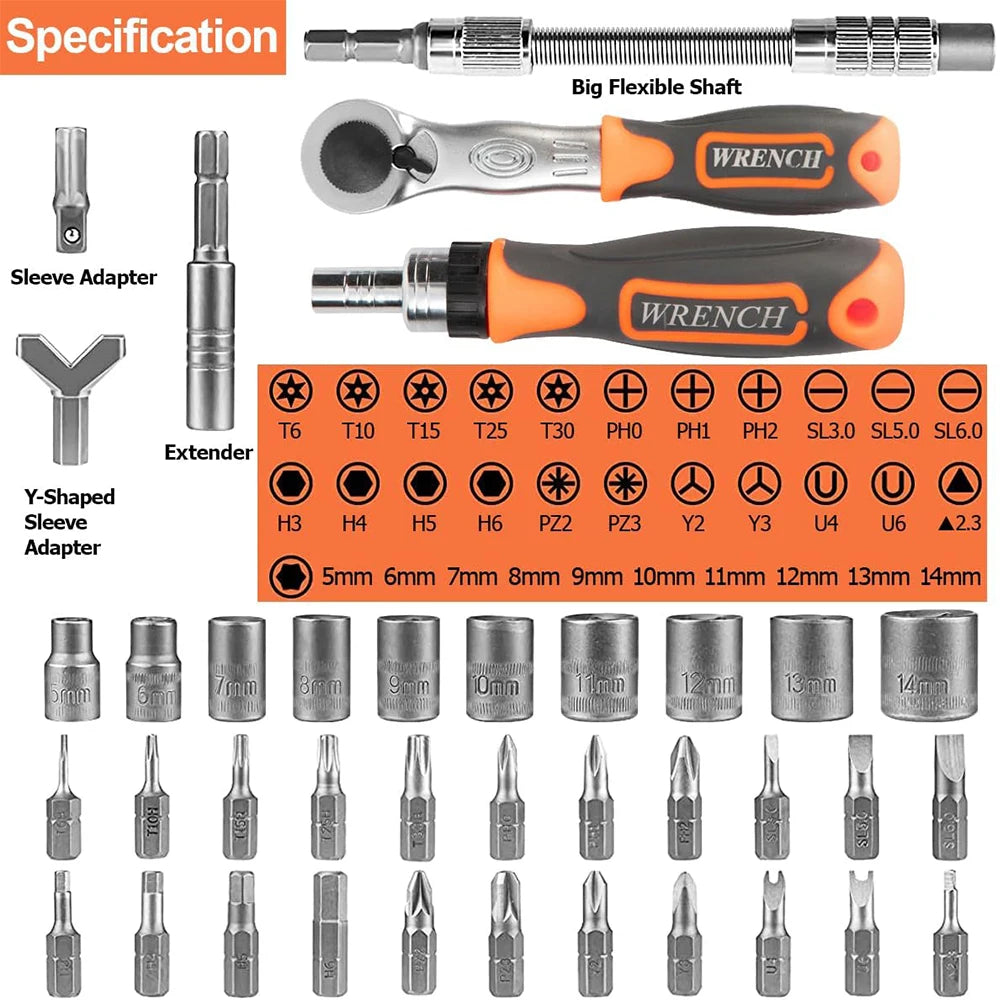 Ratchet Wrench Screwdriver Set Mini Ratchet - Tool Traction