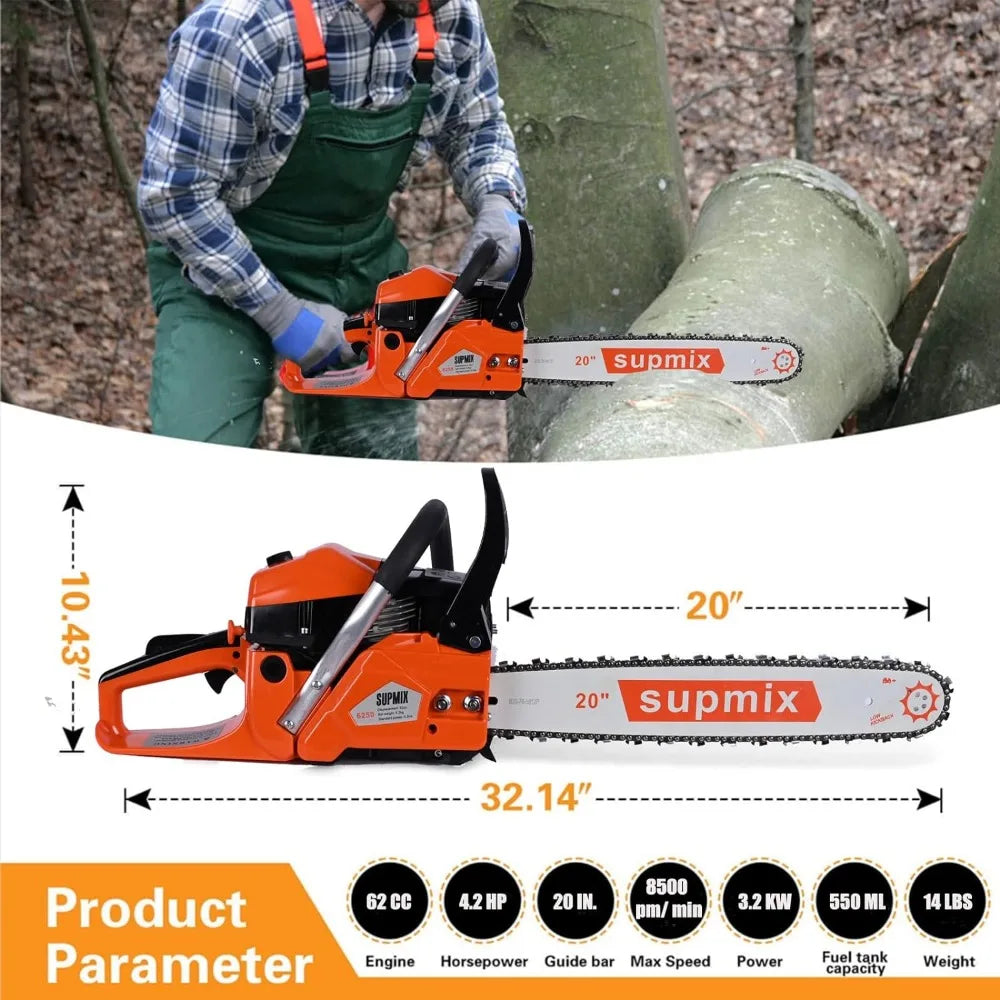 Gas Chainsaw 62CC Power - Tool Traction