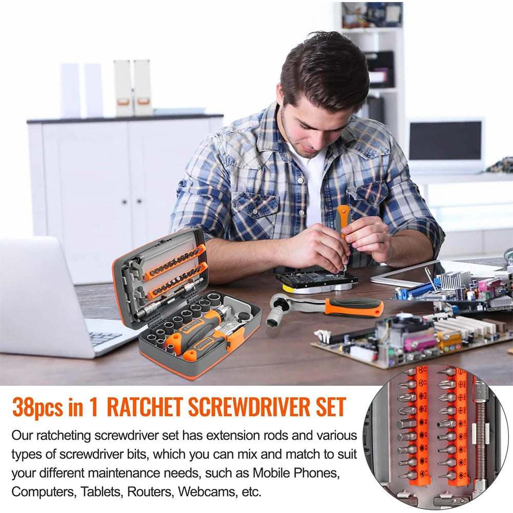 Ratchet Wrench Screwdriver Set Mini Ratchet - Tool Traction