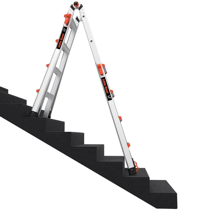 Little Giant 15' Aluminum Multi-Use Ladder with Rack - Tool Traction