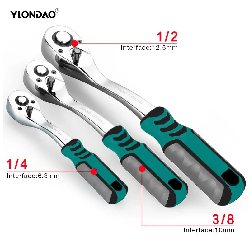 Ratchet Wrench 1/4" 3/8" 1/2" Steel High - Tool Traction