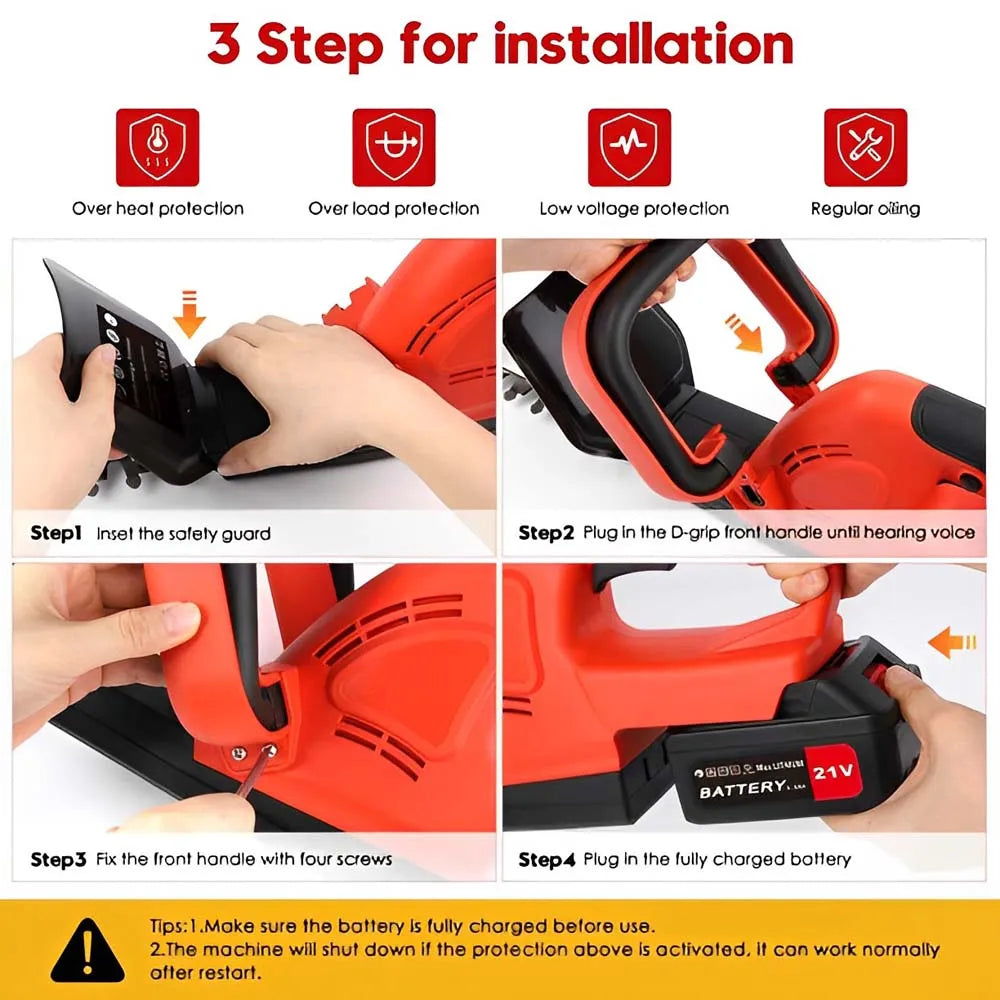 Electric Hedge Trimmer Cordless - Tool Traction